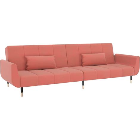 Maison Exclusive - Schlafsofa 2-Sitzer mit 2 Kissen Rosa Samt