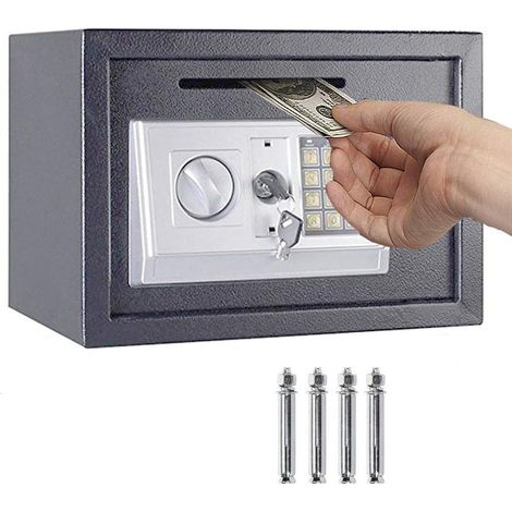 Digital Safe 16L Solid Steel Construction Security Safe for Jewelry/Gun/Cash Valuables/Camera/Document/with 2 Keys Electronic Keypad Large Grey (1/5)