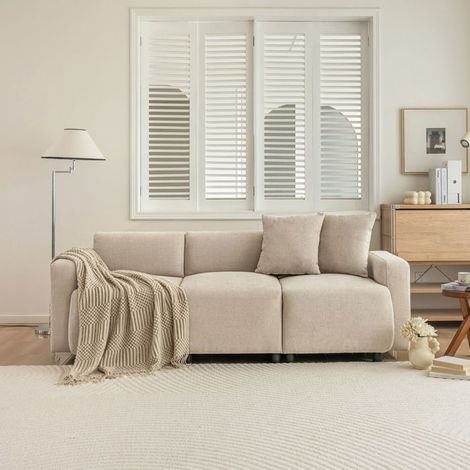 Canapé 3 places, design moderne Canapé salon, tissu chenille, assise large 60 cm, coussins décoratifs inclus (1/5)