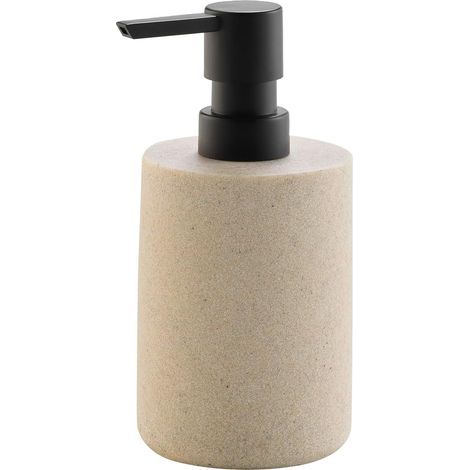 1 - Distributeur Savon - Polyrésine - Résistant Humidité - Pour Salle De Bain - Sable - 7x16cm (1/3)