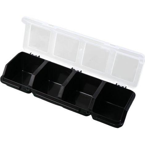 Organisateur à vis,bac de rangement,Noir,boîte de rangement de matériel,conteneur de transport avec couvercle pour établi de jardin,atelier (1/5)