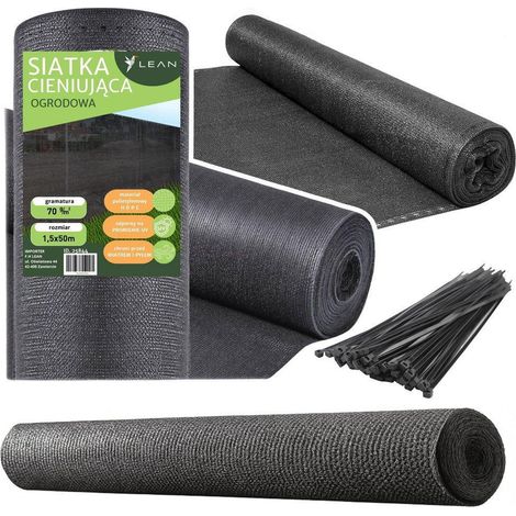 Lean Siatka malla de sombreado gris 1,5 m x 50 m ocultación (1/3)