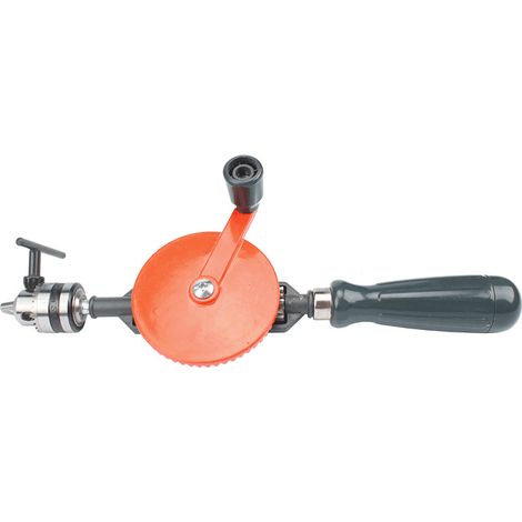 AIDUCHO Perceuse À Main, Perceuse Manuelle À Double Pignons En Acier Moulé De 3/8 Pouces (1.5-10mm) Pour Perceuse Manuelle En Plastique Et En Bois, Orange (1/4)
