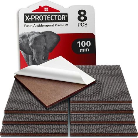 Patins antidérapants - Lot de 8 - Caoutchouc de qualité supérieure 100 mm - Fixation stable du mobilier - Protection des sols (1/5)