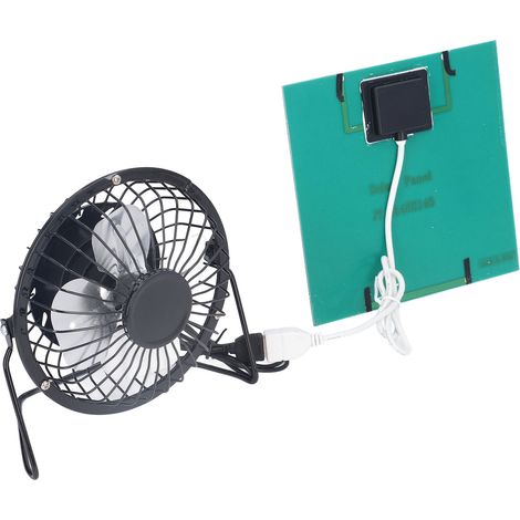 Petit ventilateur solaire portable avec panneau en polysilicium, alimenté par USB, 3 W, 6 V, idéal pour les voyages, la pêche et les pique-niques. (1/5)