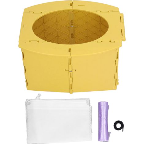 Pot de bébé pliable en PP, toilettes portables pour tout-petits, idéal camping voyage longs trajets en voiture, jaune (1/5)