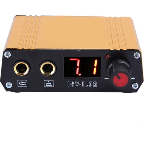 Alimentation pour mini machine à tatouer professionnelle avec écran LCD, prise dorée 100-230 V. (1/5)