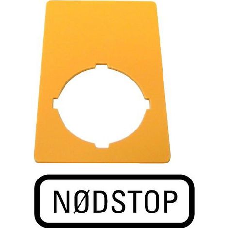 Étiquette arrêt d'urgence jaune HxL 50x33mm NODSTOP EATON M22-XZK-DK99