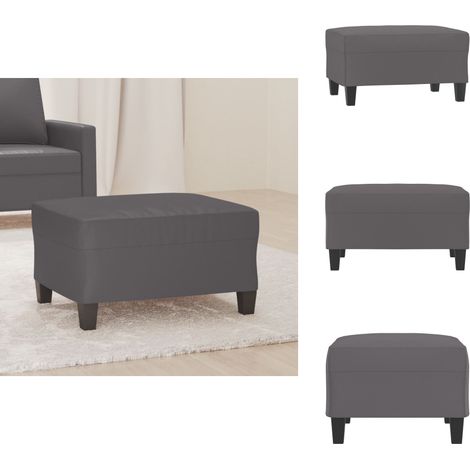 Fußhocker Grau 70x55x41 cm Kunstleder - Sitzsack - Hocker Grau - Fußhocker Kunstleder - Couchtisch - Beistelltisch (1/5)