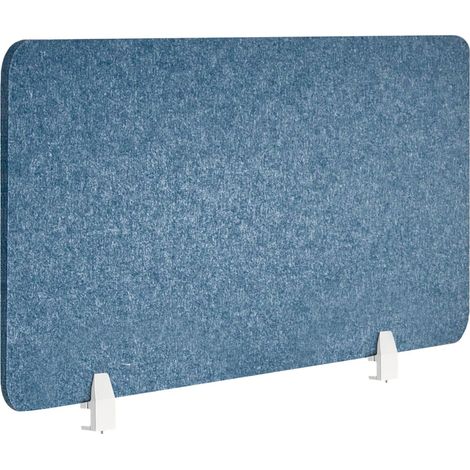 Séparateur de Bureau en PET Acoustique Recouvert de Tissu 120 x 50 cm Bleu Split