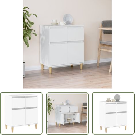 Buffet Commode Armoire Luxueux, pour Salon Chambre Entrée Cuisine, Blanc 60x35x70 cm Bois d'ingénierie OIB6551E (1/5)