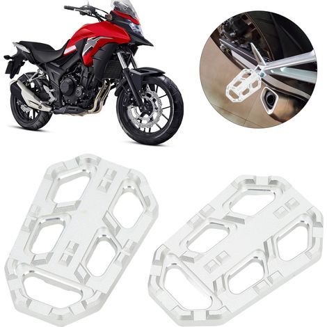2PCS Repose-pieds Élargis Moto en Alliage d'Aluminium pour Honda CB500X 2015-2016, Argent (1/5)