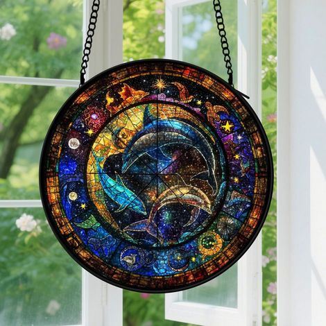 Capteur de soleil en vitrail - décoration spirituelle 9cm (1/4)
