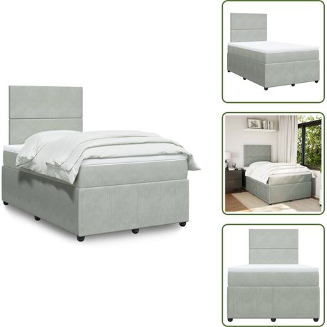 Sommier à lattes de lit et matelas gris clair 120x190cm velours - Sommier À Lattes De Lit - Sommiers À Lattes De Lit - Lit - Meuble De Chambre À Coucher (1/5)