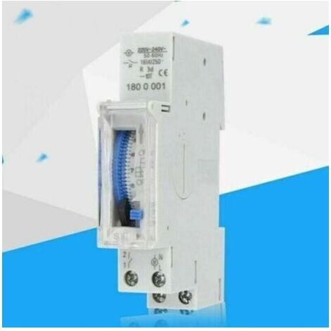 Interruttore orario programmabile, timer meccanico, da 15 minuti a 24 ore, relè orario programmabile per montaggio su guida DIN standard, SUL180A (1/3)