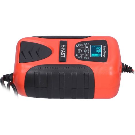 Chargeur de batterie automatique 12 V 7 A à 7 étapes pour tondeuse à gazon, moto, SUV, bateau, prise UE 100-240 V (1/5)