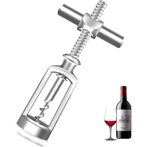 Ouvre-bouteille en alliage de zinc, tire-bouchon en forme de cloche, couteau de service en croix utilisé pour les vins en liège tels que les vins rouges ouverts et les vins blancs secs, (001)