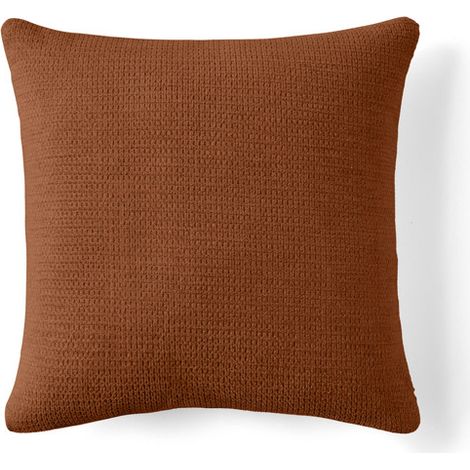 Polette - coussin - en tissu texturé - 40x40 cm - rouille (1/4)