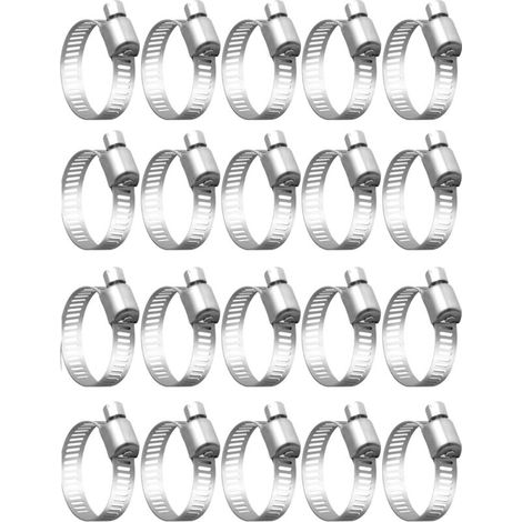Lot de 20 colliers de serrage inox 304 – Plage de serrage 32-50 mm – Résistance à la corrosion – Pour tuyaux et câbles