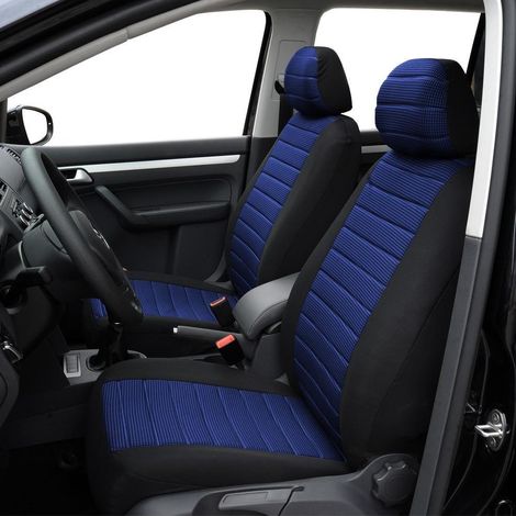 Housse siège auto universelle - Conducteur/passager - Convient plupart - Zwart/Bleu (1/3)