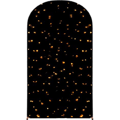 Arche lumineuse avec filet de pêche à LED, décoration d'ambiance nocturne clignotante, arche de décoration extérieure pour mariage sur pelouse (noir avec lumières - 220 x 120 cm, cadre non compris) (1/2)