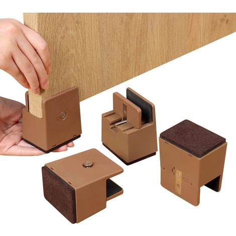 – Rehausseurs de chaise réglables 5,1 cm – Pince à vis pour fixation sécurisée – S'adapte aux pieds de 0 à 1,5'' – Supporte jusqu'à 20 000 lb (1/5)
