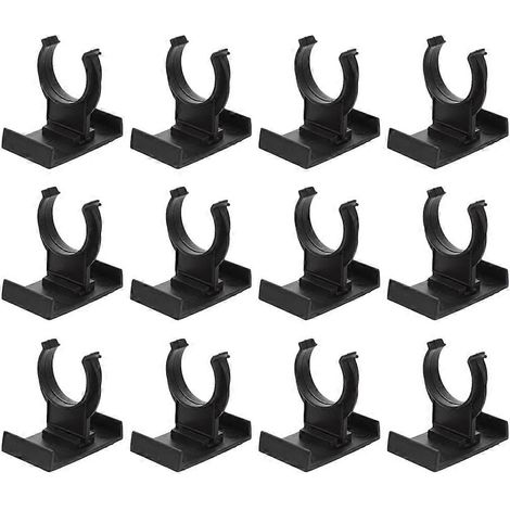 12 clips de fixation en plastique pour pieds de meubles de cuisine, rehausseurs de chaises, supports de maintien-4.70X4.30X3.50CM-Black (1/3)