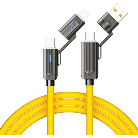 TRADE SHOP - Cavo Usb 4 In 1 Trasferimento Dati 480mbps Ricarica Rapida Da 100 W 1,5 Mt Q-sj58 - (1/3)