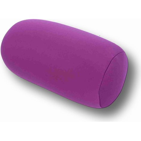 Micro Oreiller Coussin De Dos Mini Oreiller Cylindrique Coussin De Dos En Microbilles Rouleau Coussin Voyage Accueil Sommeil Soutien du Cou Confortable Coussin de soutien pour cou mini(Violet)