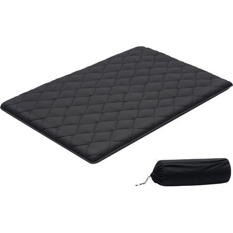 VEVOR Matelas Futon Taille Lit Double, Matelas de Sol Japonais Pliable, Tatami Doux pour Dormir Yoga Meditation et Relaxation, 203,2x137,2x8,9 cm, 9 Couches, avec Sac de Rangement et Attaches, Noir (1/5)