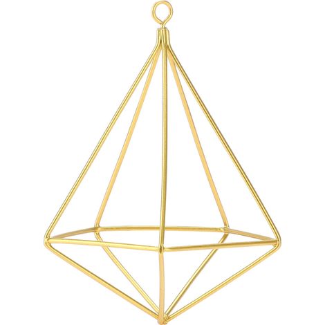 Support à fleurs géométrique en forme de losange, idéal pour la décoration intérieure, la décoration de bureau et la décoration de mariage, couleur or. (1/5)