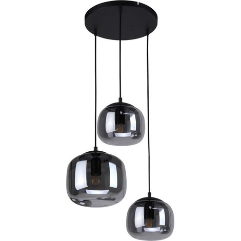 Suspension Calto 3 E27 Noir sablé Italux PND-67705-3-BK-SG (1/3)