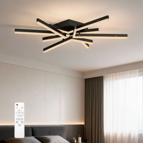 doporro LED Deckenleuchte 72W, 80 cm Deckenlampe für Wohnzimmer oder Küche, einstellbare Farbtemperatur 3000K/4200K/6400K, Sandschwarz Alivetta25038