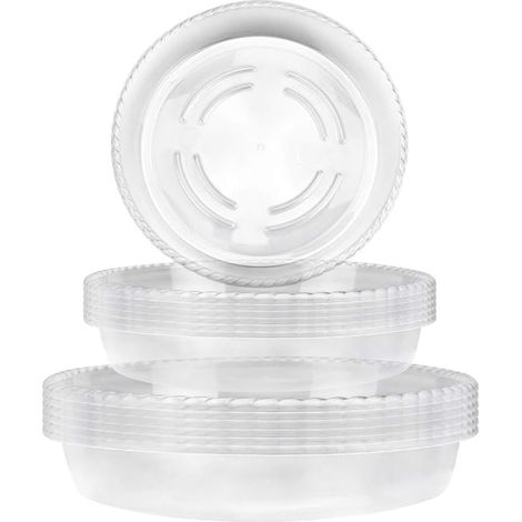 18 PCS Soucoupes pour Plantes, Fleur Plastique Soucoupes Pots Coupelle Pot de Fleur Dessous de Jardinière en Plastique Rond Convient pour Intérieur, Extérieur, Jardin (16/20/26 cm) (1/5)