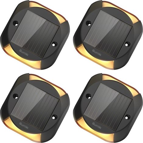 Lot de 4 Lampe Solaire Exterieur Blanc Chaud 3000K, IP65 Étanche Éclairage Bidirectionnel, Auto Allumage Soir, Sans Fil, Installation Rapide, pour Jardin Patio Garage Marche (1/5)