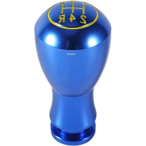 Pomello della leva del cambio - Pomello del cambio - Interni auto - Compatibilità universale - 9,5 x 4 cm - Blu (1/5)