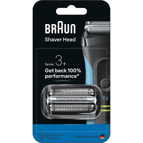 Tete de rasoir BRAUN Series 3+ - 2 grilles - Peigne MicroComb - 100 % fabriqué en Allemagne