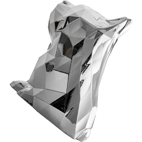 Dispensador de pañuelos de papel plateado con forma de perro: caja decorativa de metal galvanizado para sala de estar, oficina o dormitorio.