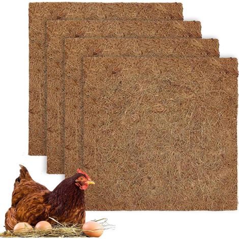 Tapis De Nidification pour Poules - 4 Tapis De Nid Reutilisables pour Poules Pondeuses - Accessoires D Habitat pour Volaille Climat Froid Elevage Enclos Interieur Exterieur Jardin
