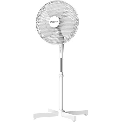 Ventilatore a Piantana 45 Watt Metallo ABS 3 Pale 3 Velocità Diametro 40 Oscillazione Inclinazione Altezza Regolabile Bianco (1/4)