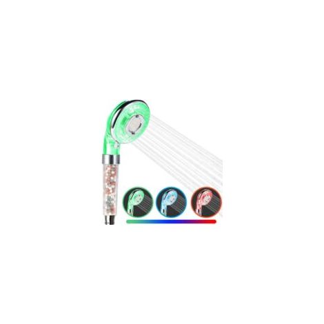 LED-Duschkopf, Hochdruck-Handbrause mit negativen Ionen, erhältlich in 3 Farben - Crezuo