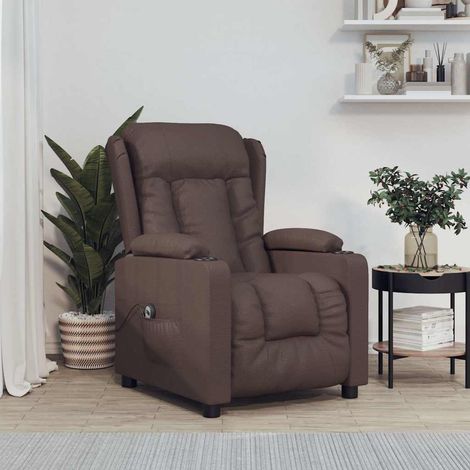 Fauteuil inclinable électrique-Chaise de relaxation-Fauteuil Relax Marron Similicuir 674625 (1/5)