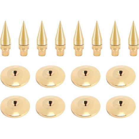 8 Paar 6 x 36 mm Kupfer-Lautsprecherspikes + Basisfüße, Isolationsmatten (1/5)