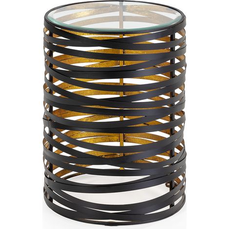 Beistelltisch 40X40X56 Glas/Metall Schwarz/Gold