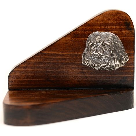 Bougeoir en bois en forme de pékinois, porte-bougie chauffe-plat, hommage canin par Art-Dog (1/5)