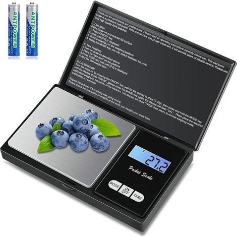 Präzisionswaage 1000 g/0,1 g, Taschenwaage mit hintergrundbeleuchtetem LCD-Bildschirm, kleine Juwelierwaage, hochpräzise Küchenwaage, digitale Waage mit Tara-Funktion (7 Einheiten) (1/4)