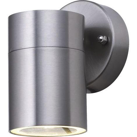 Applique Moderna Metro Acciaio Argento Vetro Trasparente 1 Luce Gu10 (1/5)