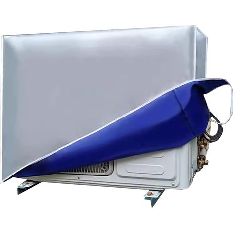 1 Housse De Protection Climatisation Extérieur Imperméable Anti-Poussière Tissu Argenté Pour Maison 100x41x80cm