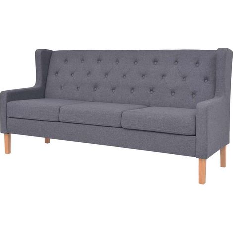 Ensemble de Canapé  Sofas 2 pcs tissu gris (1/5)