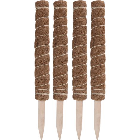 4pcs Support d'Escalade des Plantes Poteau de Totem de Coco 45cm Bâton de Mousse pour Plante Intérieure
